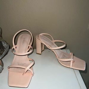 Light pink square toe heels from H&M